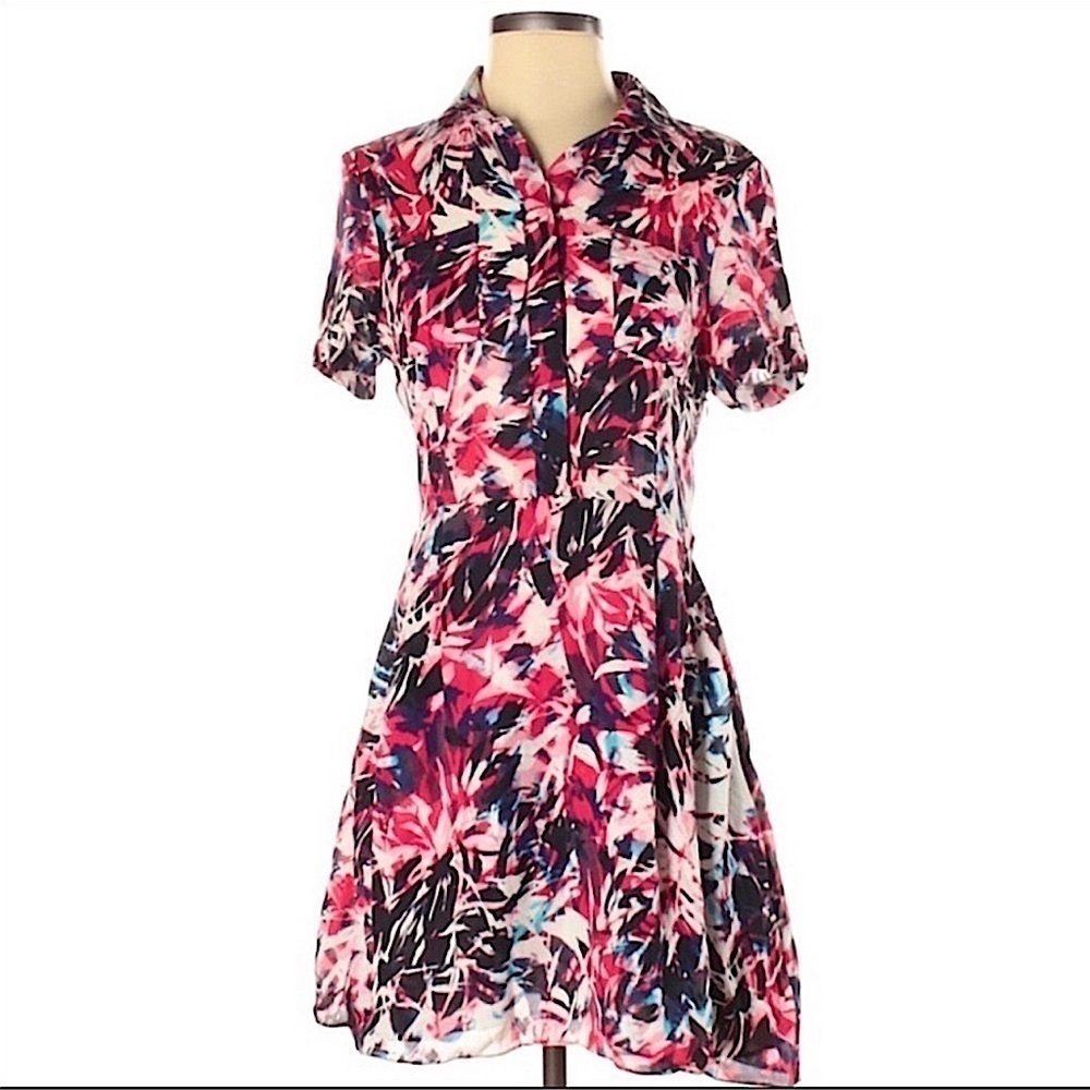 Parker Silk Kelby Combo Dress in Rosebud Cosmic Size XS